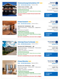 Die Verfügbarkeitsangaben suggerieren einen baldigen Verlust, sollte nicht sofort entschieden werden. Quelle: booking.com Verlust-Frame Beispiel